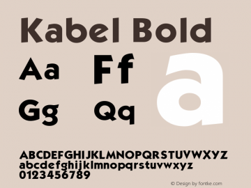 Kabel Bold Altsys Fontographer 3.5  12/1/92 Font Sample