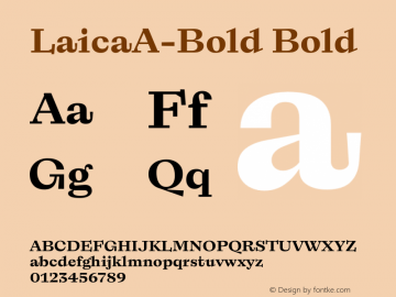 LaicaA-Bold Version 1.000 Font Sample