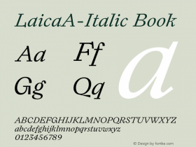 LaicaA-Italic Version 1.000 Font Sample