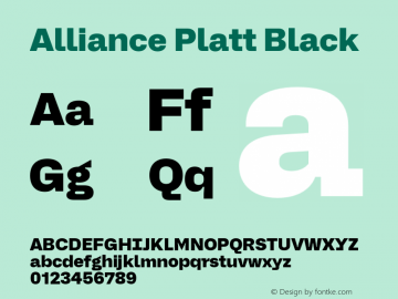 Alliance Platt Black Version 2.000;hotconv 1.0.109;makeotfexe 2.5.65596图片样张