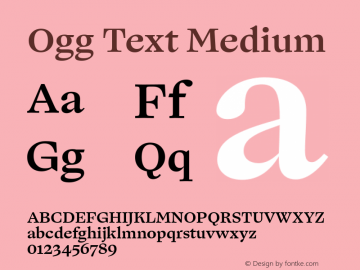 Ogg Text Medium Version 1.102;hotconv 1.0.109;makeotfexe 2.5.65596图片样张