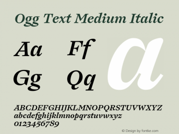 Ogg Text Medium Italic Version 1.102;hotconv 1.0.109;makeotfexe 2.5.65596图片样张