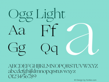 Ogg Light Version 2.000;hotconv 1.0.109;makeotfexe 2.5.65596 Font Sample