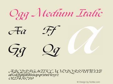 Ogg Medium Italic Version 2.000;hotconv 1.0.109;makeotfexe 2.5.65596 Font Sample