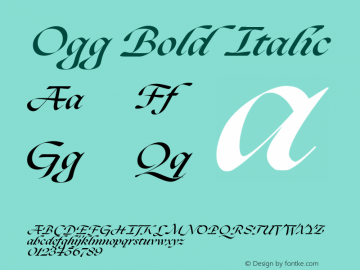 Ogg Bold Italic Version 2.000;hotconv 1.0.109;makeotfexe 2.5.65596 Font Sample