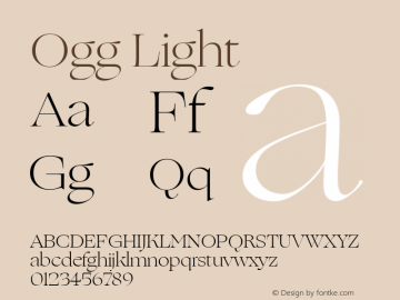 Ogg Light Version 2.000;hotconv 1.0.109;makeotfexe 2.5.65596 Font Sample