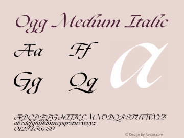 Ogg Medium Italic Version 2.000;hotconv 1.0.109;makeotfexe 2.5.65596 Font Sample