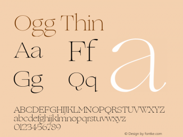 Ogg Thin Version 2.000;hotconv 1.0.109;makeotfexe 2.5.65596 Font Sample