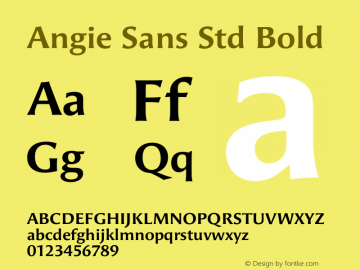 Angie Sans Std Bold Version 1.0图片样张