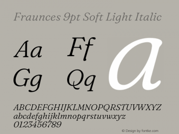 Fraunces 9pt Soft Light Italic Version 1.000;[0bf87f6ff] Font Sample