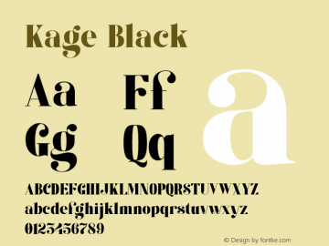 Kage-Black Version 1.000 | wf-rip DC20200915 Font Sample