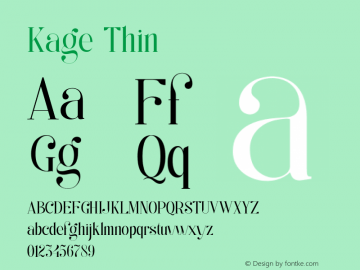 Kage-Thin Version 1.000 | wf-rip DC20200915 Font Sample