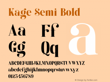 Kage-SemiBold Version 1.000 | wf-rip DC20200915 Font Sample