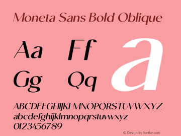Moneta Sans Oblique Bold Version 1.000 | wf-rip DC20200510图片样张