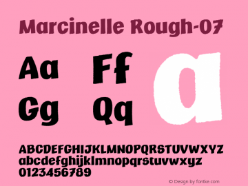 Marcinelle Rough-07 Marcinelle Font Family 1.0 - fandofonts.com - Font Sample
