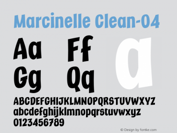 Marcinelle Clean-04 Marcinelle Font Family 1.0 - fandofonts.com - Font Sample