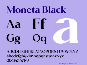 Moneta-Black Version 1.000 | wf-rip DC20200115 Font Sample
