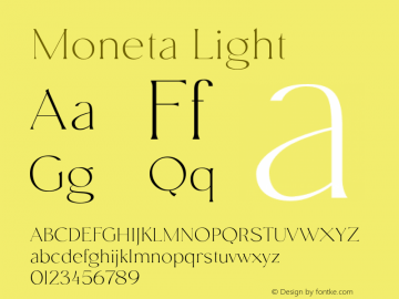 Moneta-Light Version 1.000 | wf-rip DC20200115 Font Sample