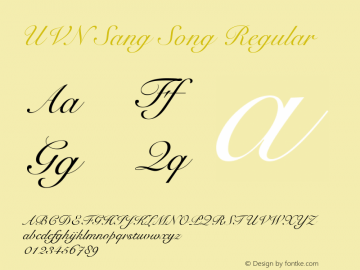 UVN Sang Song Regular 1.0 July 2001. Bo Chu Tieng Viet Font Sample