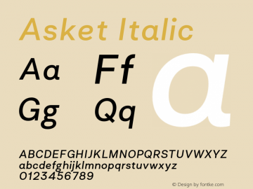 Asket-Italic 001.000 Font Sample