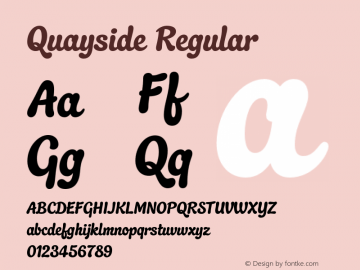 Quayside 1.000 Font Sample