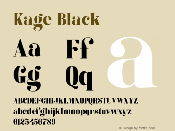 Kage Black Version 1.000 Font Sample