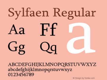 Sylfaen Regular Version 1.00 Font Sample