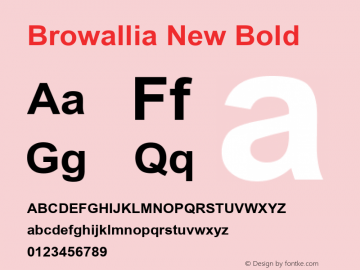 Browallia New Bold Version 2.20 Font Sample