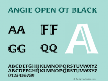 AngieOpenOT-Black Version 7.504; 2010; Build 1004 Font Sample