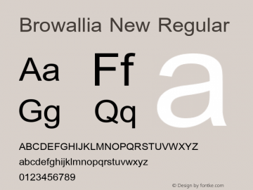 Browallia New Regular Version 5.05 Font Sample