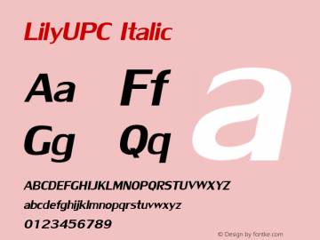 LilyUPC Italic Version 5.00图片样张