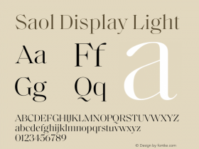 Saol Display Light Version 1.001;hotconv 1.0.109;makeotfexe 2.5.65596 Font Sample