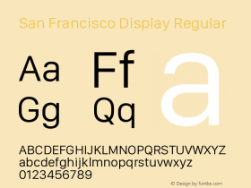 San Francisco Display Regular 10.0d27e2--BETA Font Sample