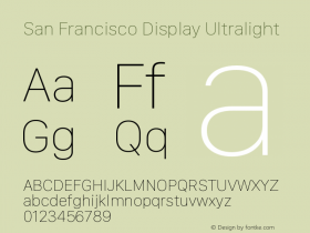 San Francisco Display Ultralight 10.0d27e2--BETA Font Sample