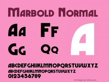 Marbold Normal 1.0 Mon Apr 12 15:58:44 1993 Font Sample