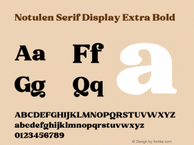 Notulen Serif Display ExtBd Version 1.000 Font Sample