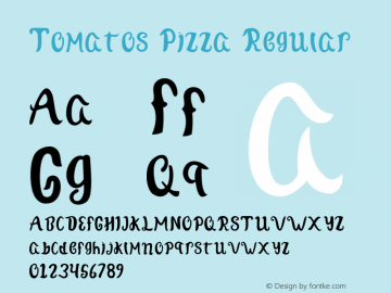 Tomatos Pizza Version 1.00;October 27, 2020;FontCreator 11.5.0.2422 64-bit Font Sample