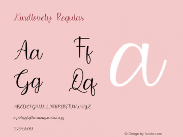Kindlovely Version 1.00;November 14, 2020;FontCreator 13.0.0.2683 64-bit图片样张