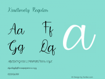 Kindlovely Version 1.00;November 14, 2020;FontCreator 13.0.0.2683 64-bit Font Sample