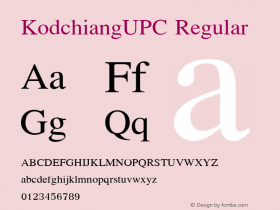 KodchiangUPC Regular Version 5.00 Font Sample