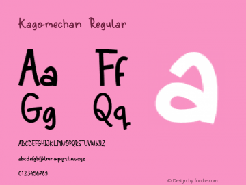 Kagomechan Version 1.00;November 4, 2020;FontCreator 12.0.0.2565 64-bit图片样张