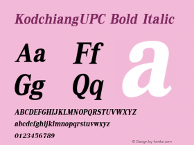 KodchiangUPC Bold Italic Version 5.01图片样张