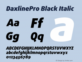 DaxlinePro-BlackItalic Version 7.504图片样张