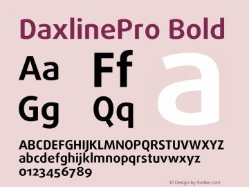 DaxlinePro-Bold Version 7.504 Font Sample