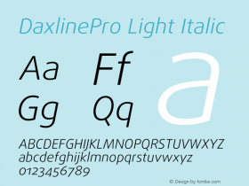 DaxlinePro-LightItalic Version 7.504图片样张
