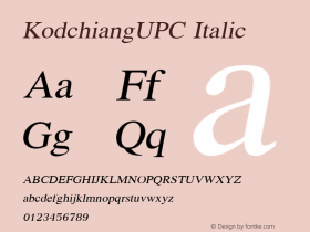 KodchiangUPC Italic Version 2.21图片样张