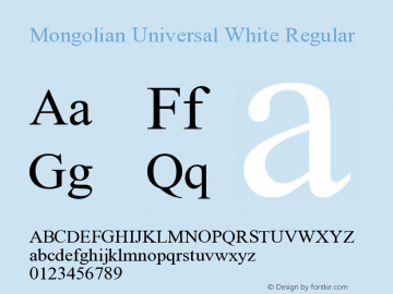 Mongolian Universal White 1.1图片样张