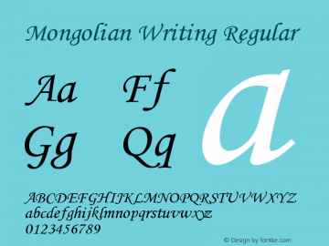 Mongolian Writing Regular 图片样张