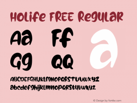 HolifeFREE Version 1.000 Font Sample