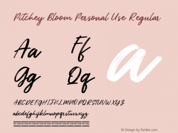 Pitchey Bloom Personal Use Version 1.00;September 10, 2020;FontCreator 12.0.0.2567 64-bit图片样张